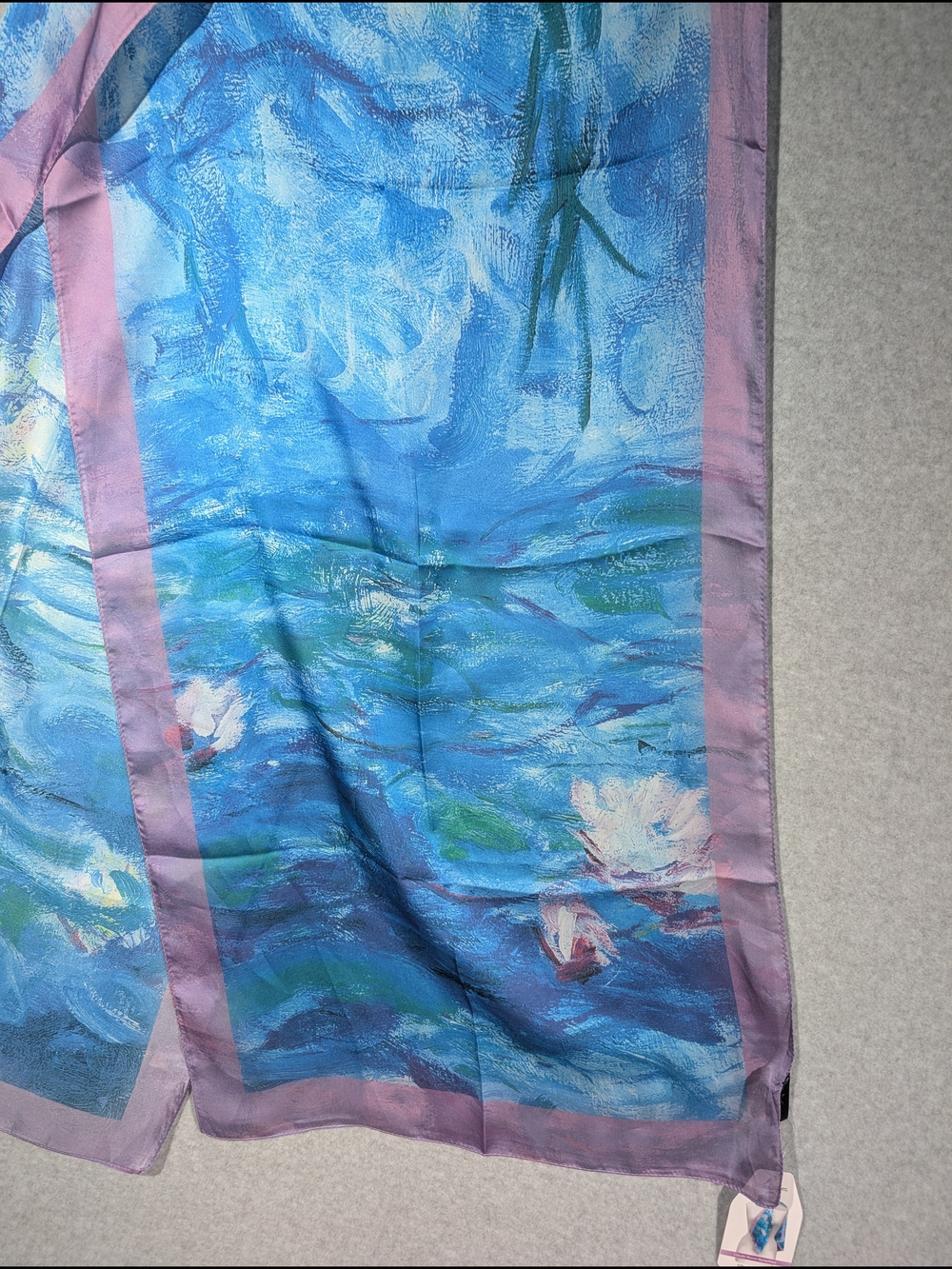 Rain Caper Monet Nymphéas Long Sheer Lightweight Scarf Silky Feel Polyester NWT - Picture 5 of 6